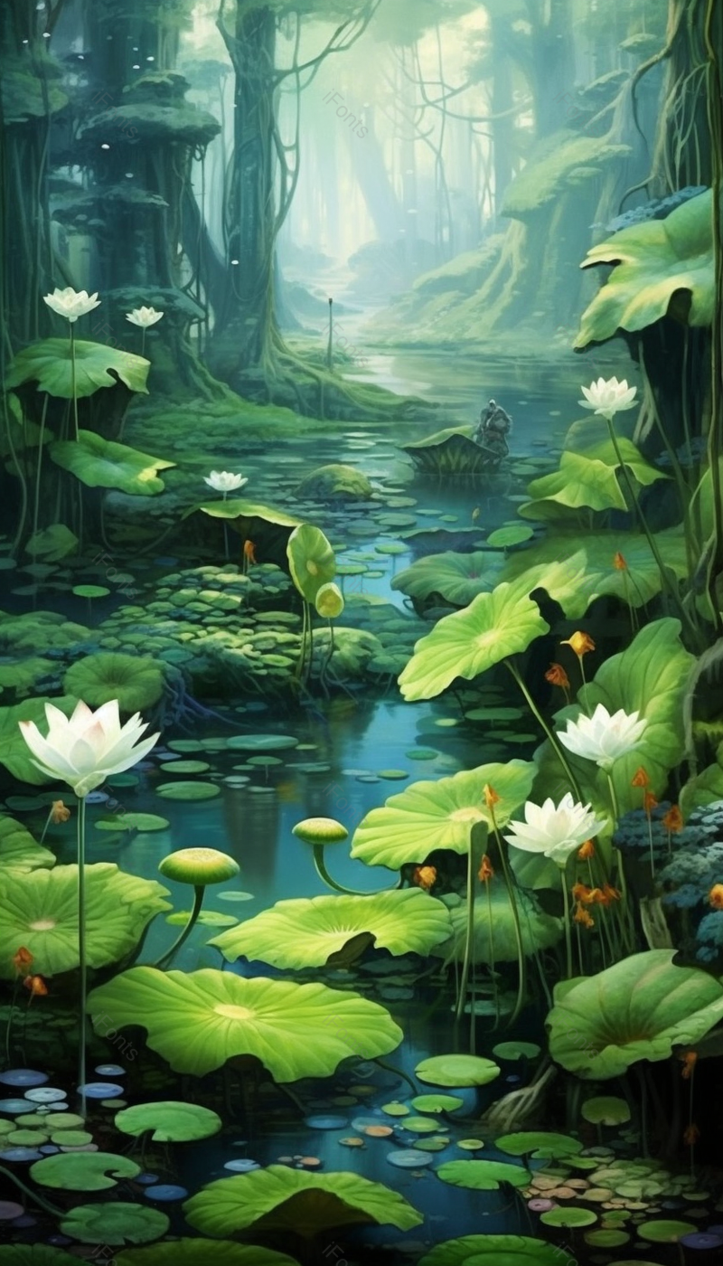 夏季节气荷花叶子插画背景,插画/手绘图,插画/手绘图库,插画/手绘图下载,插画/手绘